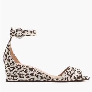 J.Crew Sandal mini wedge Laila shoes leopard strap